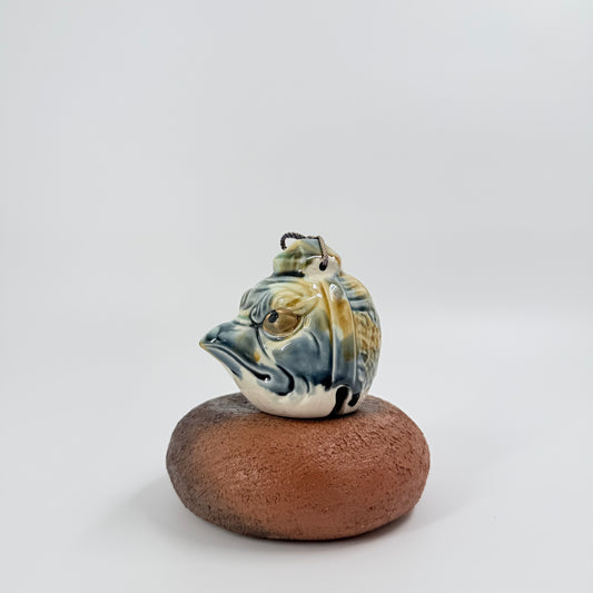 Japanese Ceramic Fish Clay Bell – Umi Kawa Glaze Ornament | 海川鈴