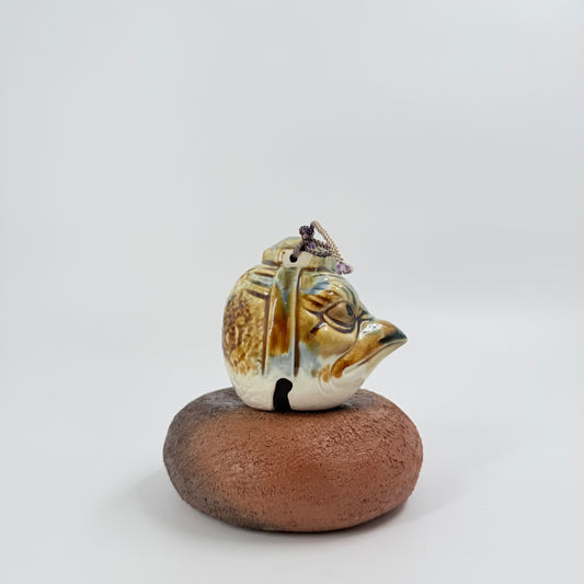 Japanese Ceramic Fish Clay Bell – Umi Kawa Glaze Ornament | 海川鈴