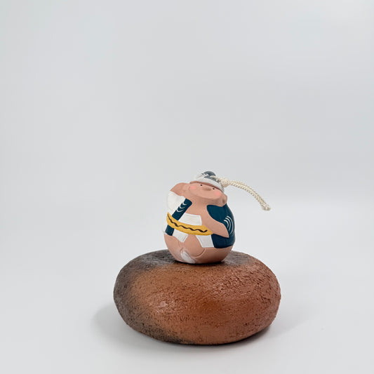 Awa Odori Statue – Japanese Ceramic Festival Figurine with Hanging Cord