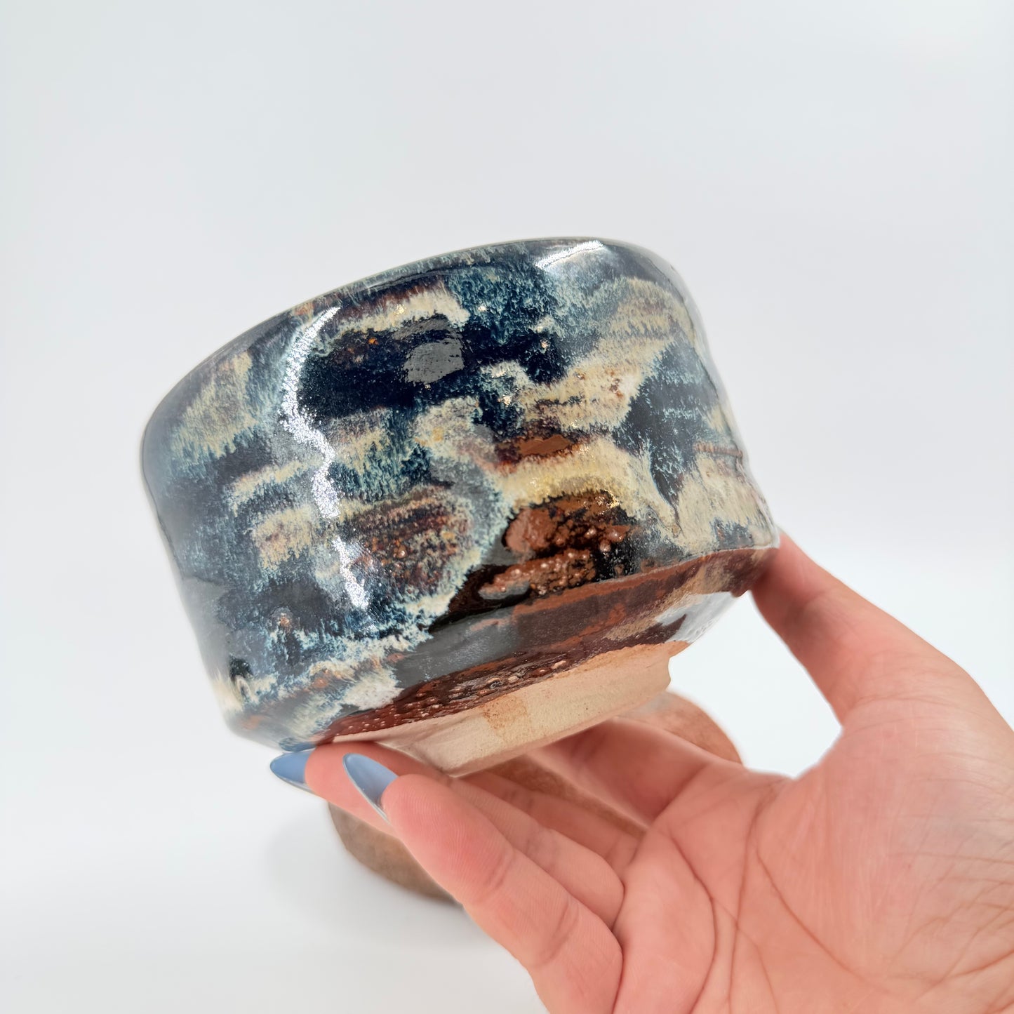 Chawan – "Kuro Yama" Pattern Handmade Ceramic Tea Bowl