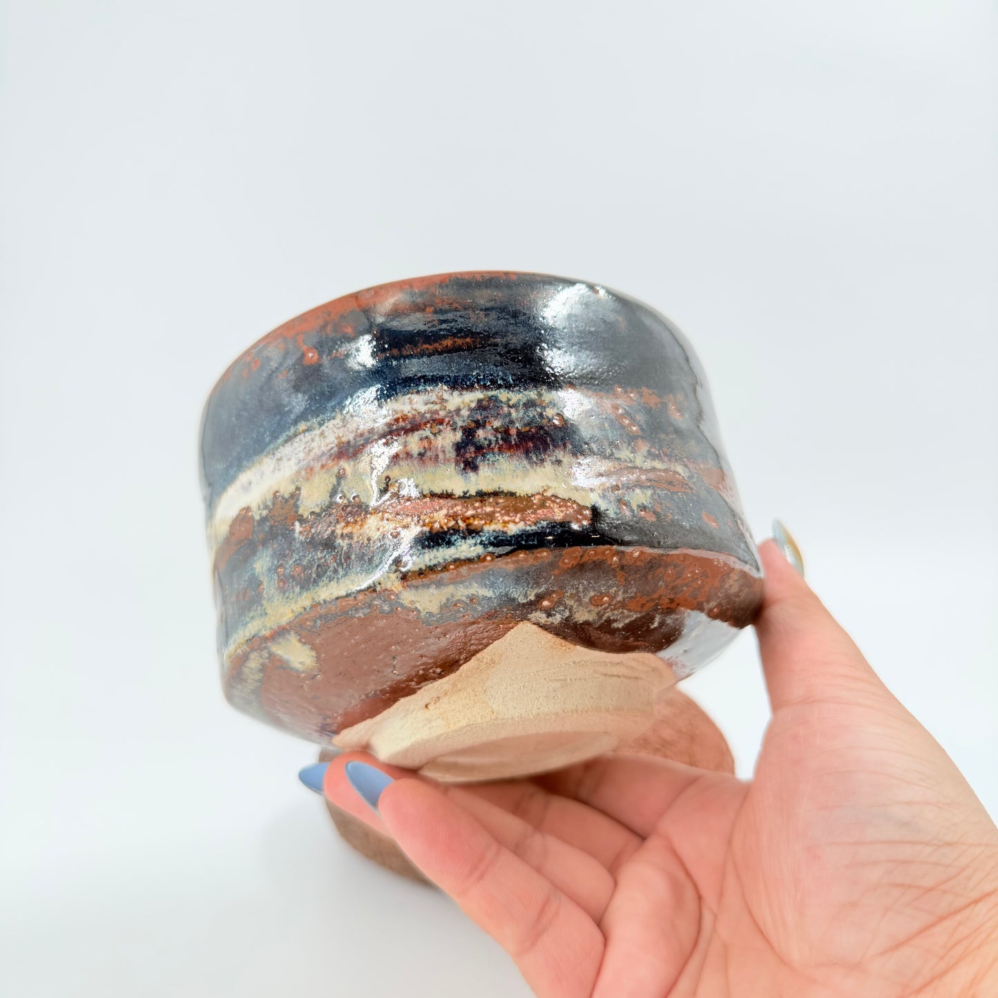 Chawan – "Kuro Yama" Pattern Handmade Ceramic Tea Bowl