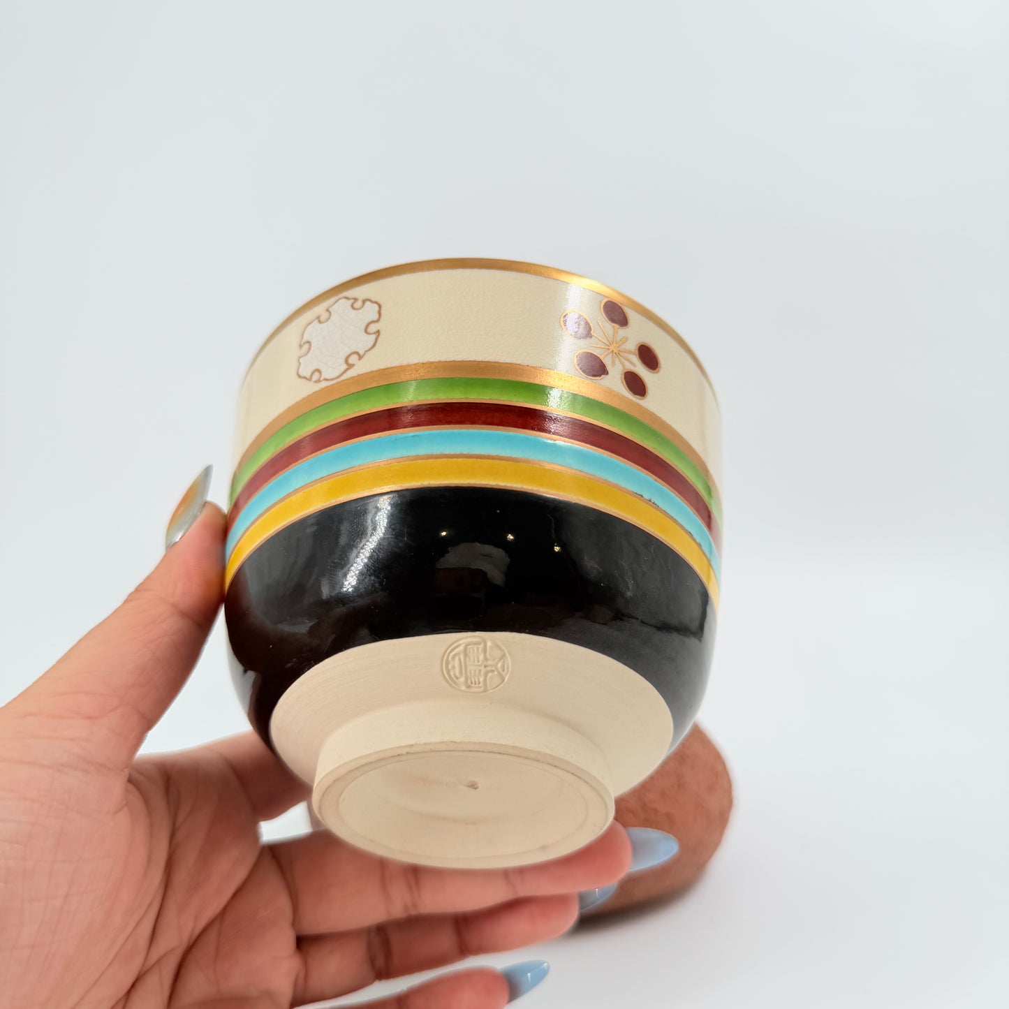 Chawan – “Goshiki Hana” Pattern Ceramic Tea Bowl | 五色花茶碗